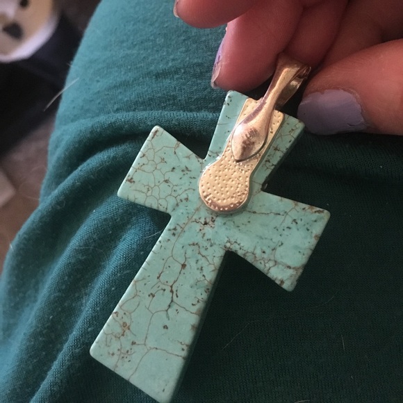 Turquoise Cross Pendent - Picture 3 of 4