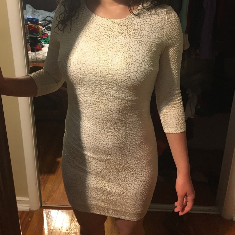 Previously posted marciano white and gold dress