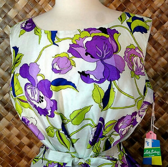 NWT Vtg 50's LEILA FASHIONS -MIAMI House Dress. Lg - Picture 4 of 6