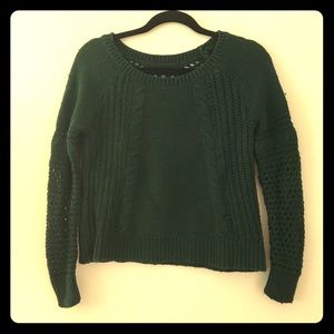 American Eagle Dark Green Cable Knit S/P Sweater