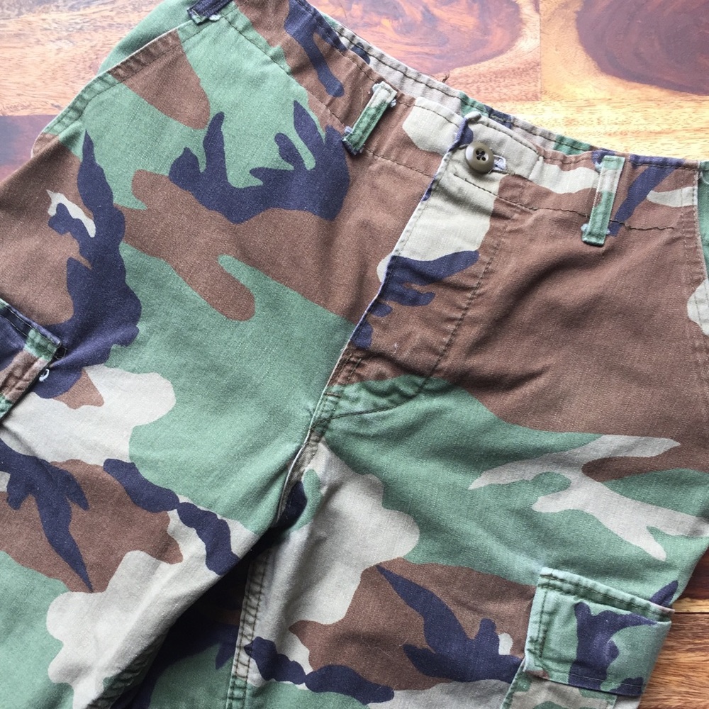 Authentic High-Waisted Camo Army Cargo Pants