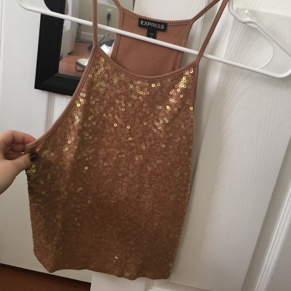 Express sequined tank top