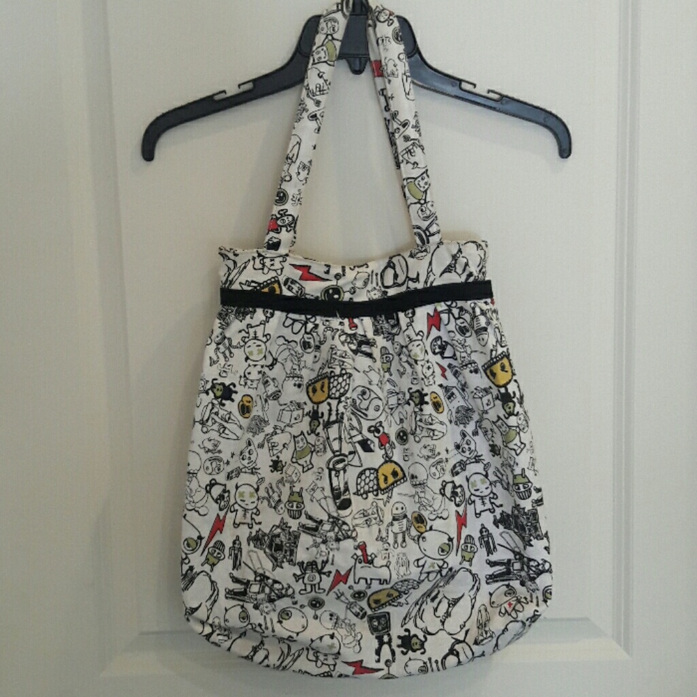 Jimmy Z Los Angeles New York white canvas tote