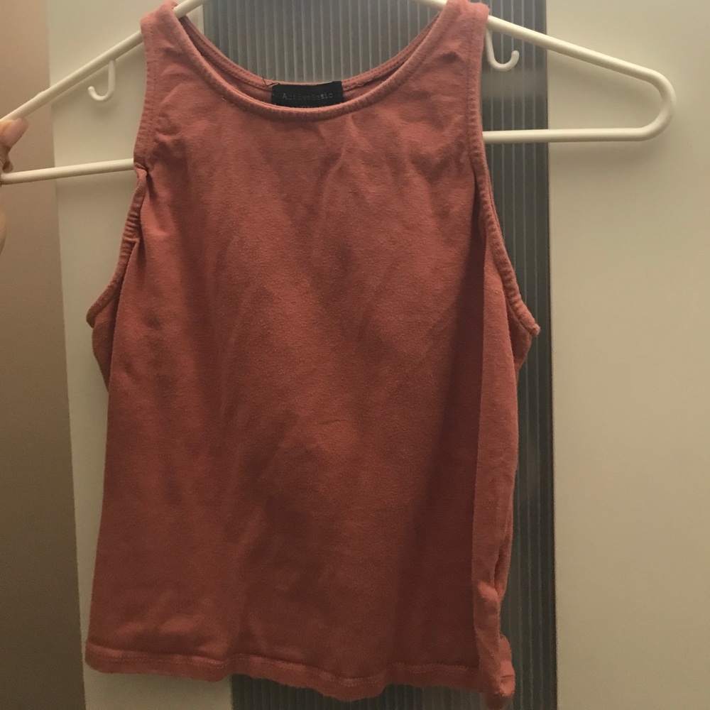 Faded orange halter crop top