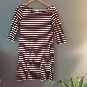 Maroon and white dress