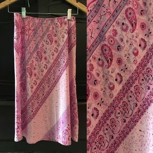 Silk paisley skirt pink & blue