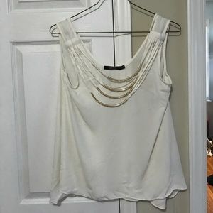 White tank blouse  with metal dangles