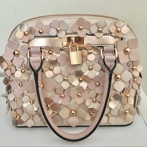 ALDO pink/metallic floral embellished handbag