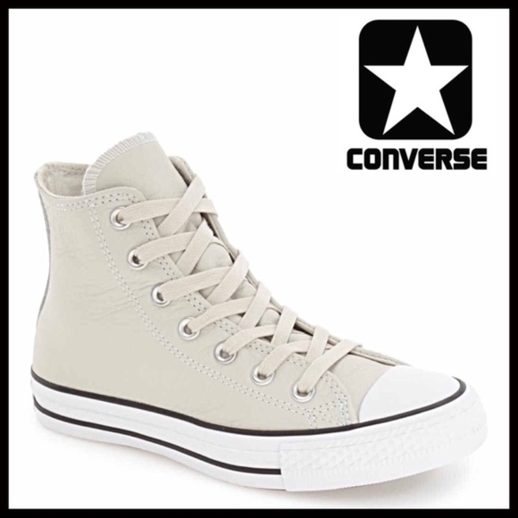 CONVERSE LEATHER CHUCK TAYLOR HIGH TOPS SNEAKERS - Picture 5 of 8