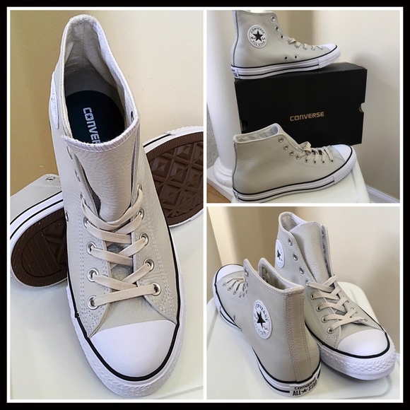CONVERSE LEATHER CHUCK TAYLOR HIGH TOPS SNEAKERS - Picture 3 of 8