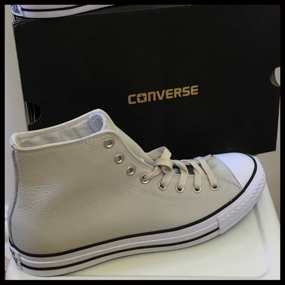 CONVERSE LEATHER CHUCK TAYLOR HIGH TOPS SNEAKERS - Picture 6 of 8