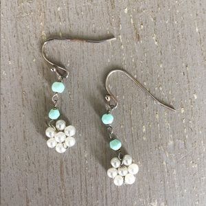 Banana Republic turquoise & Pearl flower earrings