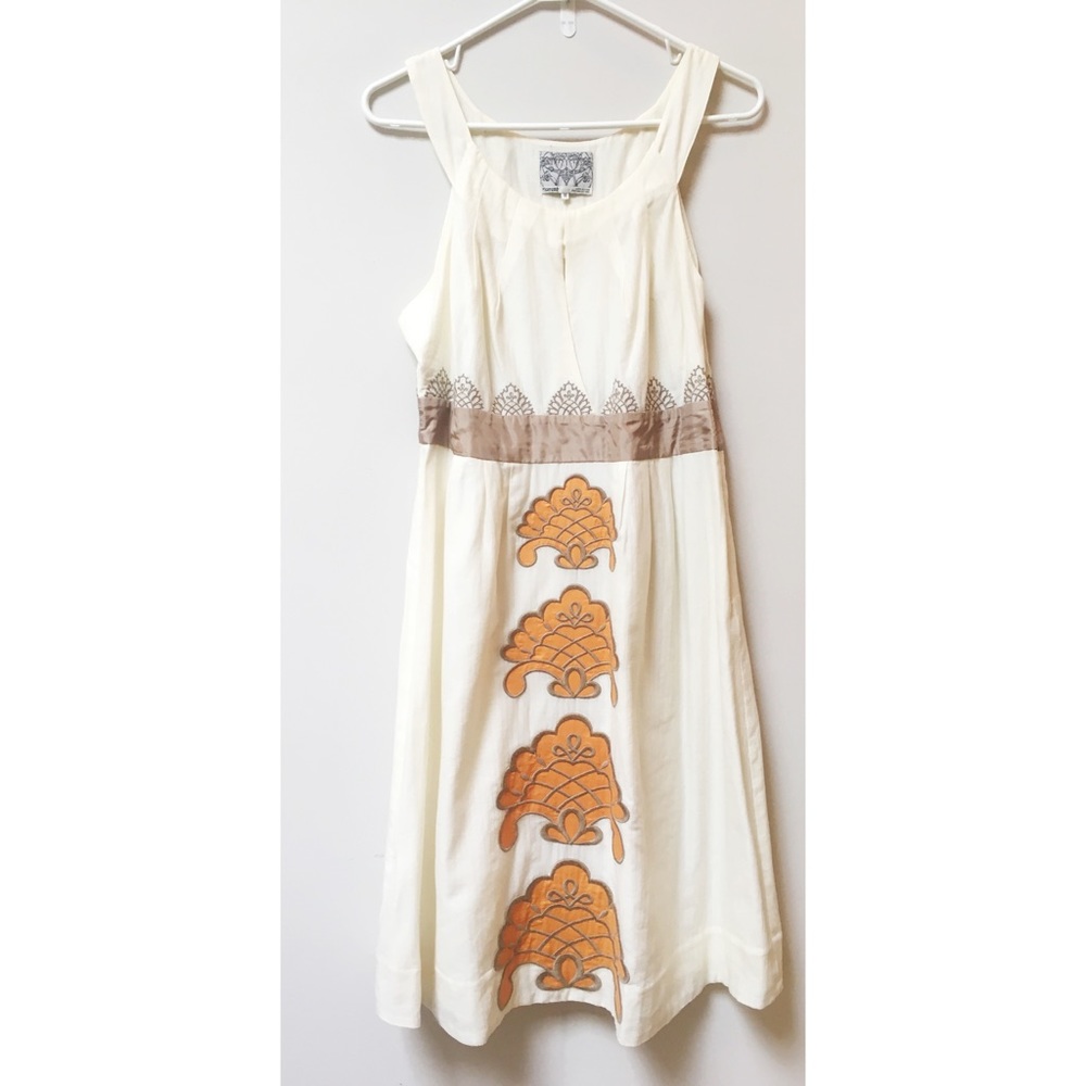 Anthropologie White Cotton Dress Size 12