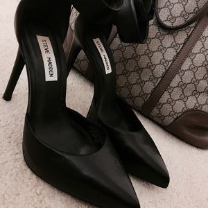 Steve Madden Flashblack Leather Ankle Strap Heels