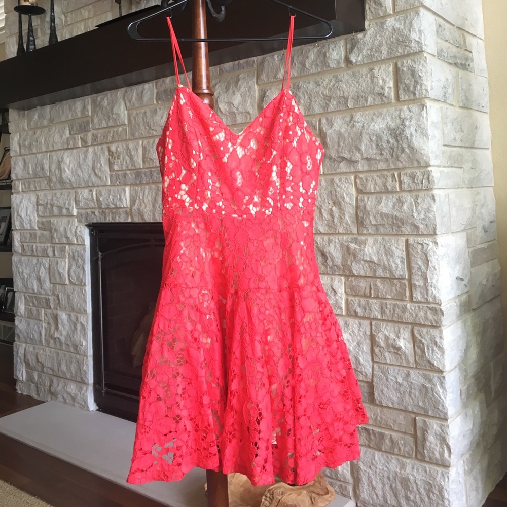 Red/pink A-Symmetrical Dress NWOT