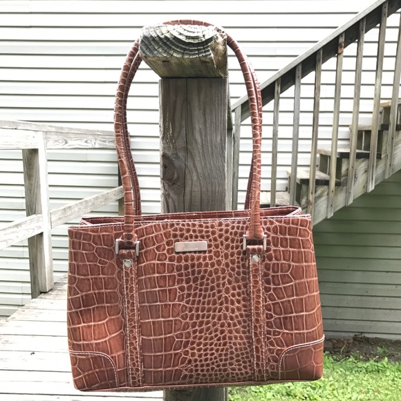 brown croc purse