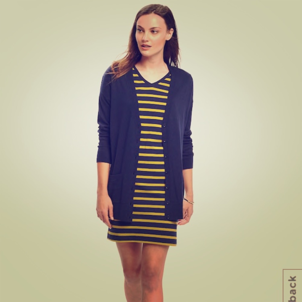 Old Navy Navy Blue Cardigan V-Neck, Medium