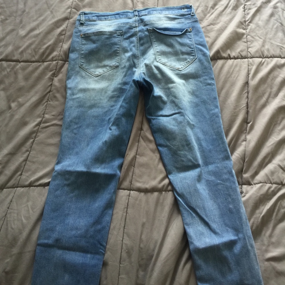 Light wash denim jeans