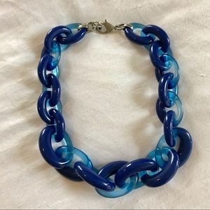 Blue acrylic chain necklace