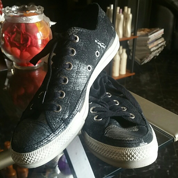 Black and Silver "Converse"  NEW!!## - Picture 1 of 2