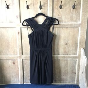 BCBG MAXAZRIA Black Criss-Cross Neckline Dress XXS