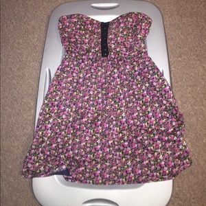 Navy blue floral print dress