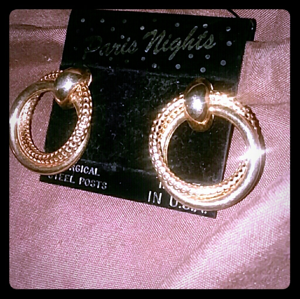 Women's gold earrings