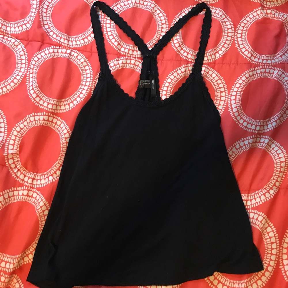 Black cross back tank top