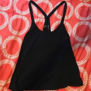 Black cross back tank top