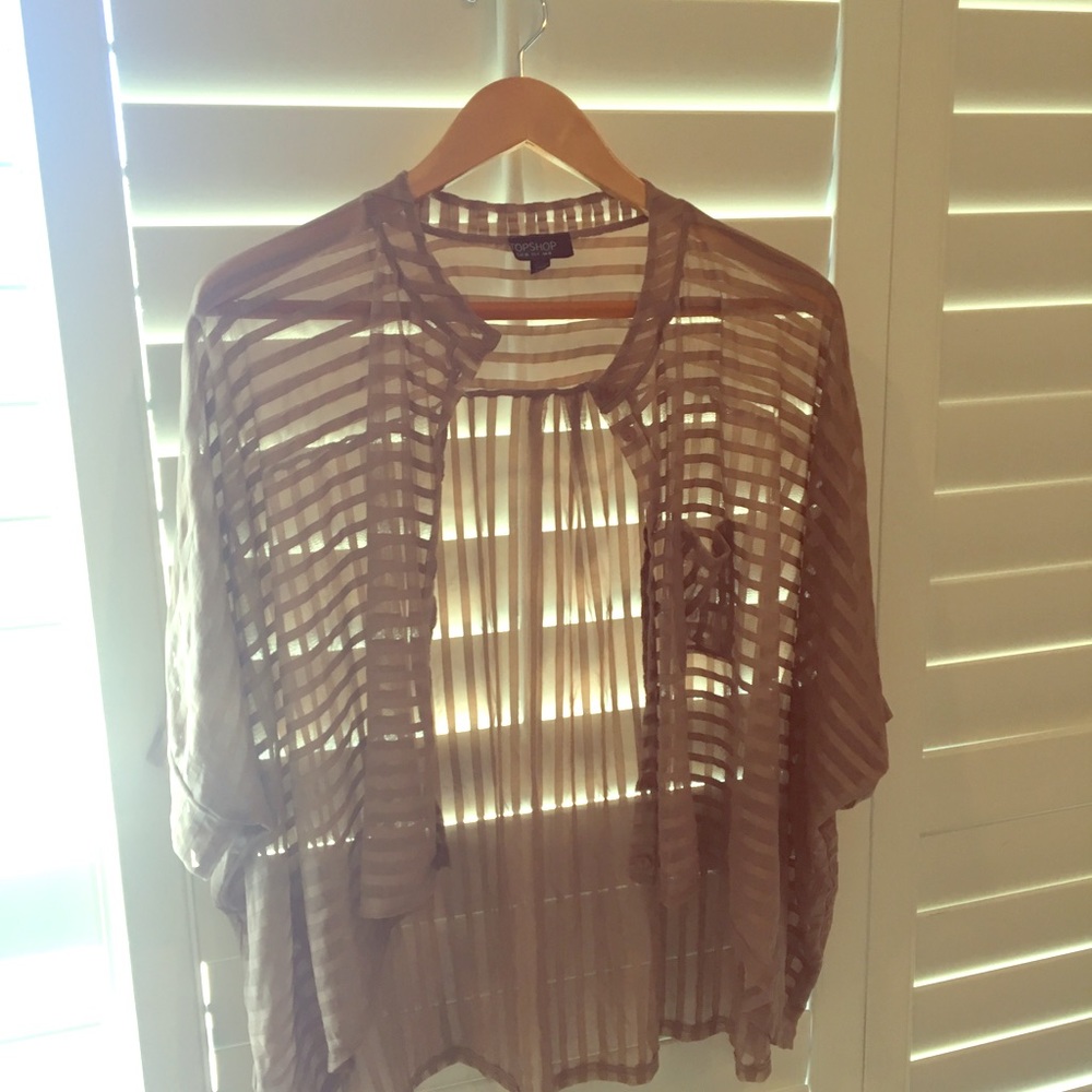 Topshop Mauve Striped Blouse