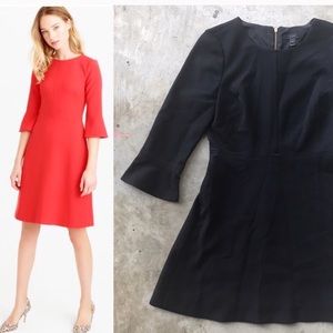 J.Crew NWOT black bell sleeve dress size 4P