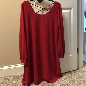 Long Sleeved Red Dress