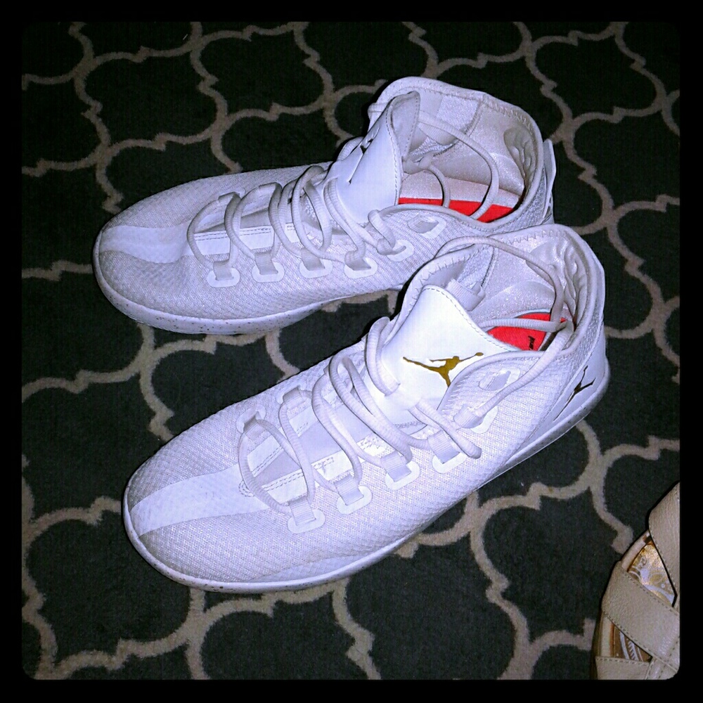 All white nike air Jordan's. Like new