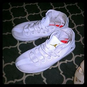 All white nike air Jordan's. Like new