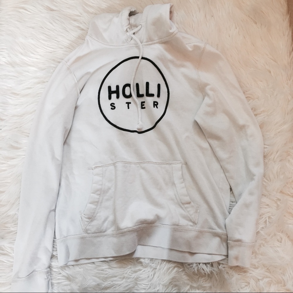 Hollister White logo hoodie Teen sz L