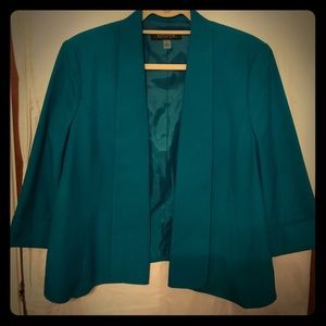 Teal open-front blazer - size 14