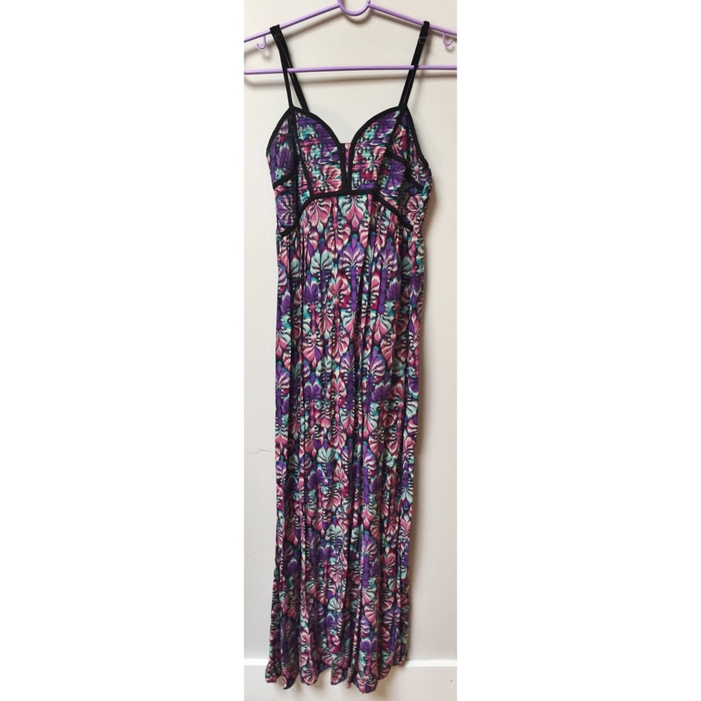 Purple floral maxi dress