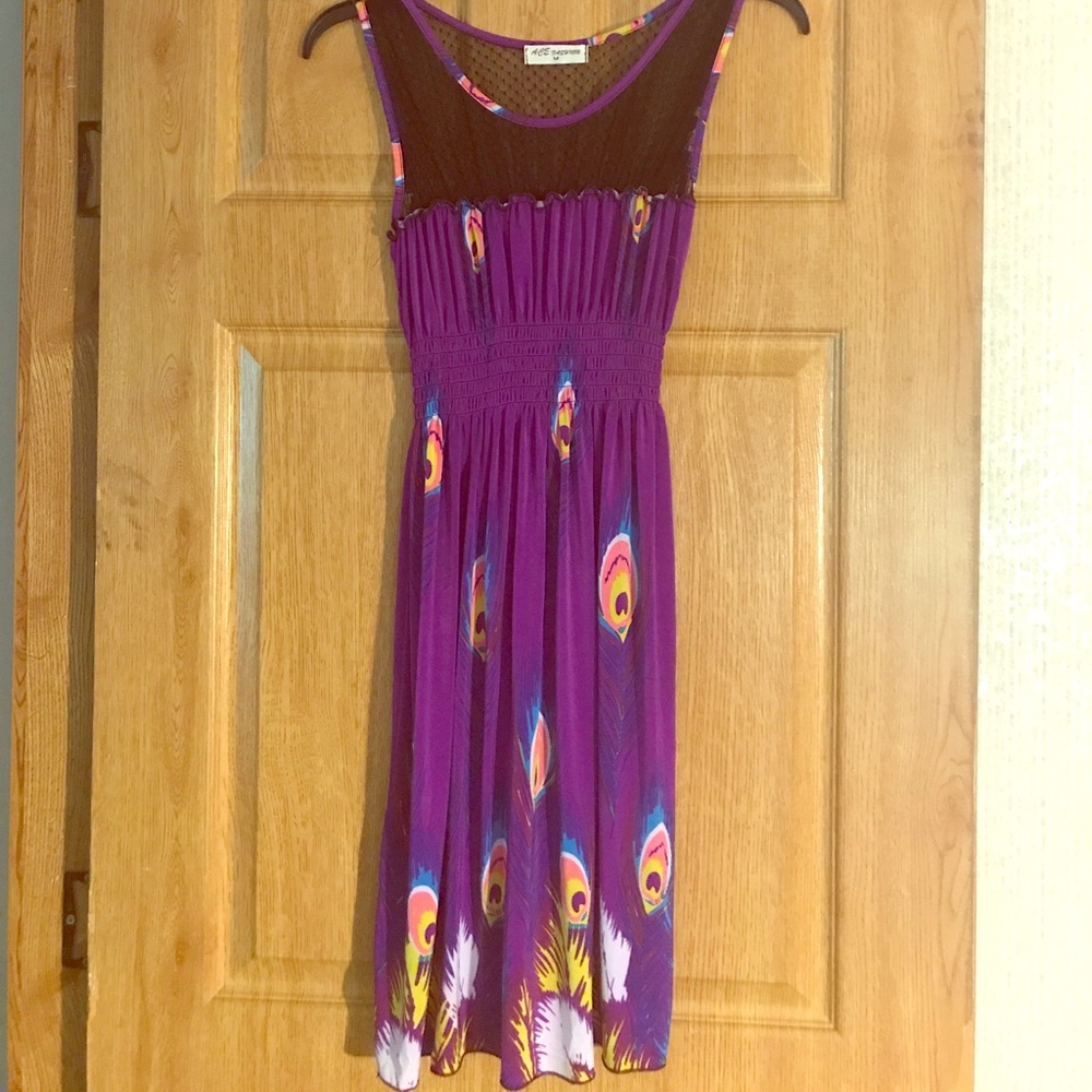 Feather print dress