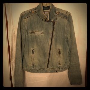 Light wash denim moto jacket - size L