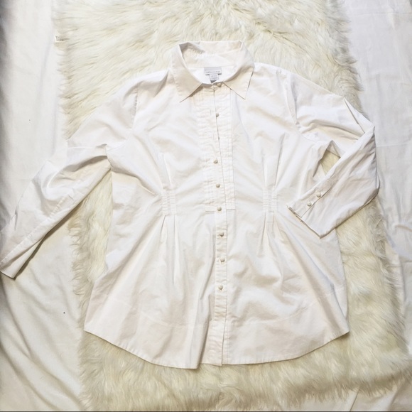Soft Surroundings Tops - Soft Surroundings White Button Up Blouse
