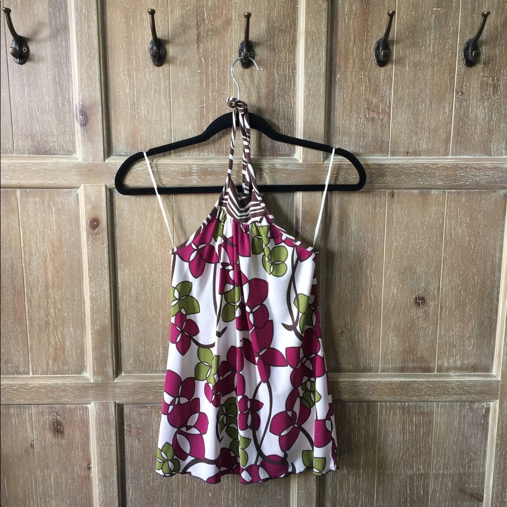 Trina Turk Silk Halter Top