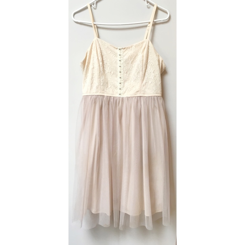 Cream Tulle Dress with Corseted Top XL