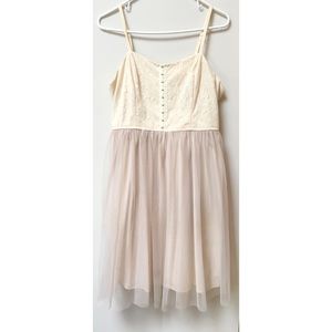 Cream Tulle Dress with Corseted Top XL