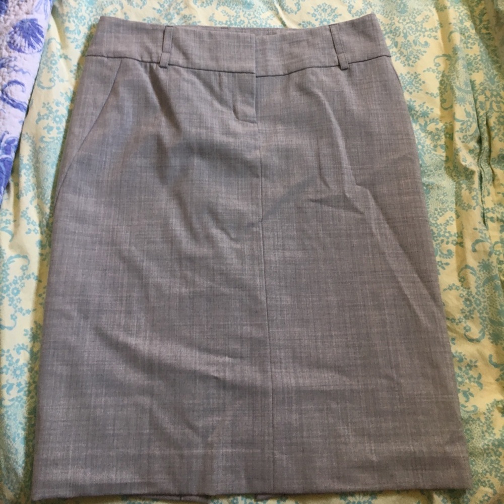 Express gray pencil skirt with back slit