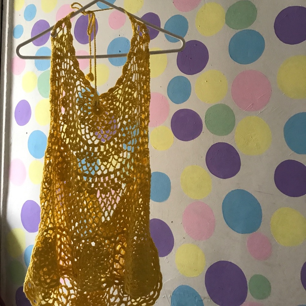 Crotchet halter top.