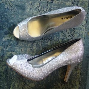 Silver sparkly heels