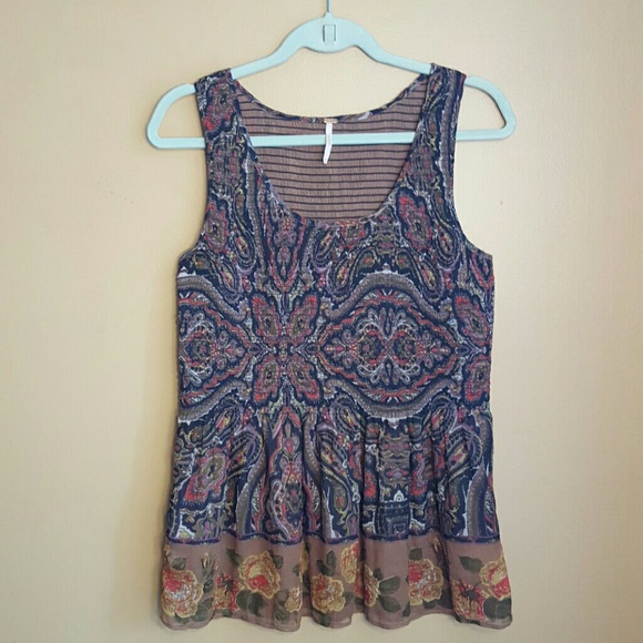 Free People Tops - Free People Paisley Boho Gypsy Flower Top