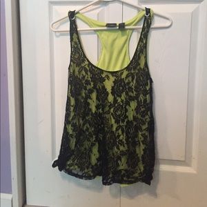 Daytrip Neon/Black Lace Tank