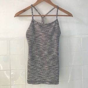 Lululemon Athletica Gray and White Exercise Top