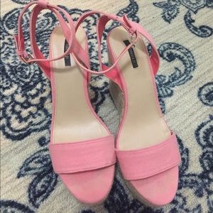 F21 pink wedges